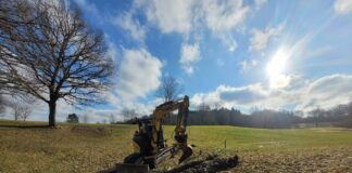 Dräneringsarbeten på banan V.10