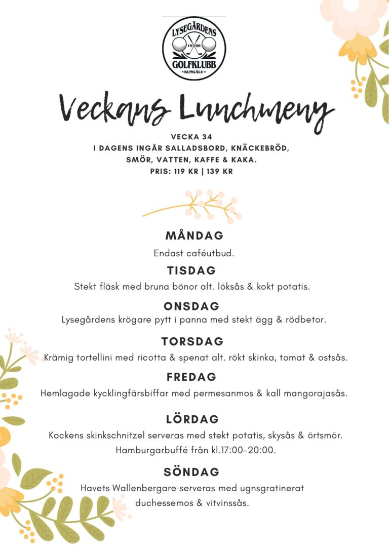 Veckans Lunchmeny V.34