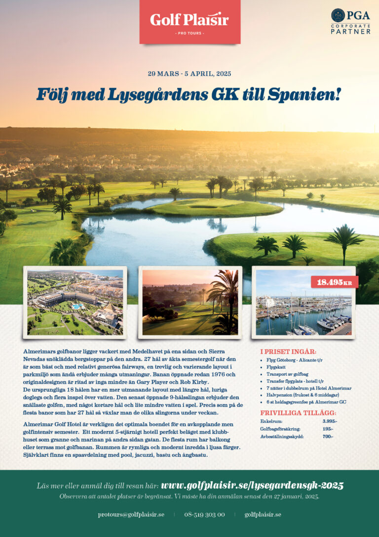 Följ med Lysegårdens GK till Spanien!