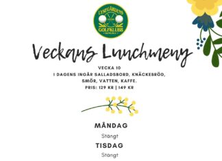 Restaurangen smygöppnar, Lunchmeny v.10
